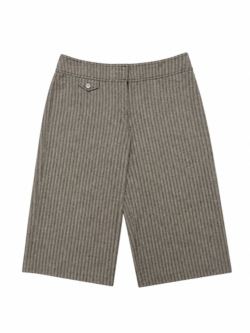 Y2K New York & Company Taupe Pinstripe Gaucho Office Siren Capri Size Large